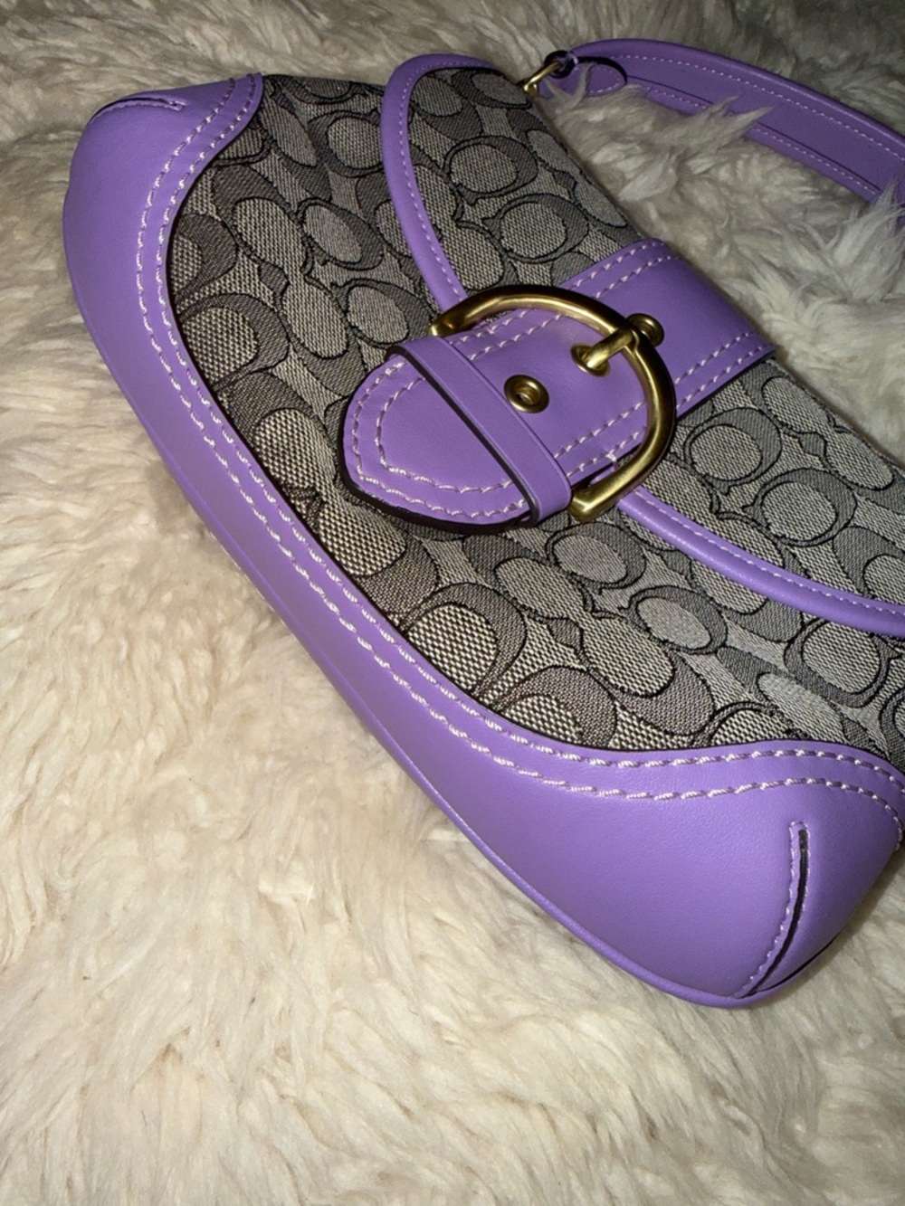 Coach Soho Bag In Signature Jacquard - Brass/Iris - Picture 5 of 8